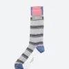 New Marcoliani - Pique Stripe Socks in Ice Grey Socks