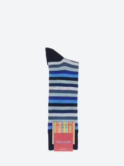 Outlet Marcoliani - Rainbow Stripe Sock in Blue Mix Socks