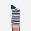 Hot Marcoliani - Rainbow Stripe Sock in Navy and Brown Socks