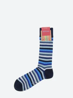 Outlet Marcoliani - Rainbow Stripe Sock in Blue Mix Socks