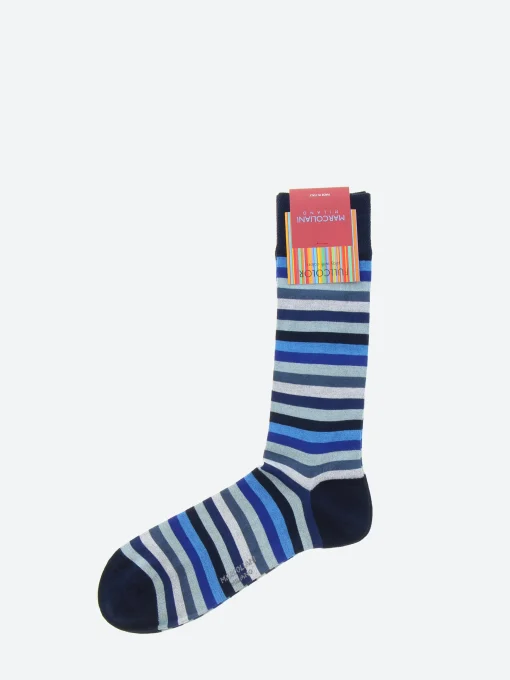Outlet Marcoliani - Rainbow Stripe Sock in Blue Mix Socks