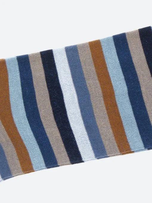 Hot Marcoliani - Rainbow Stripe Sock in Navy and Brown Socks