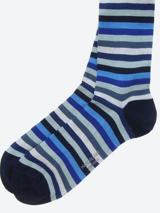 Outlet Marcoliani - Rainbow Stripe Sock in Blue Mix Socks