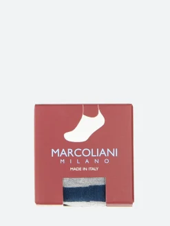 Outlet Marcoliani - Sneaker Gondola Stripe Socks in Silver Grey Socks