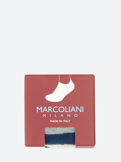 Outlet Marcoliani - Sneaker Gondola Stripe Socks in Silver Grey Socks
