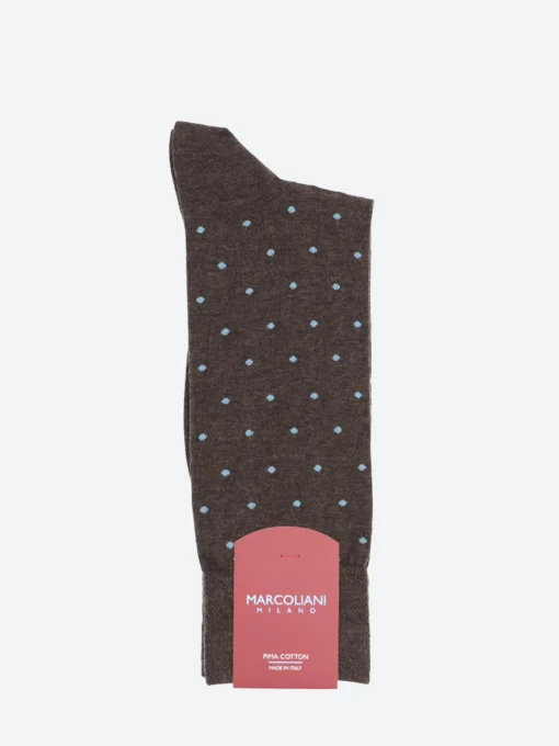 Clearance Marcoliani - St. Tropez Polka Dot Sock in Coffee Socks