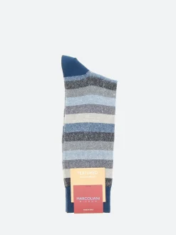 Sale Marcoliani - Tonal Stripe Sock in Blue Mix Socks
