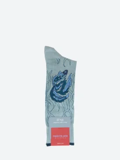 Fashion - Koi Fish Crew Sock in Spa Green Socks