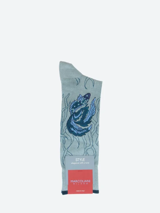Fashion - Koi Fish Crew Sock in Spa Green Socks