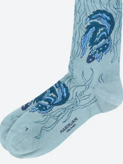 Fashion - Koi Fish Crew Sock in Spa Green Socks
