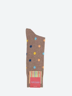 Best - Multicolour Dots Socks in Glaces Brown Socks