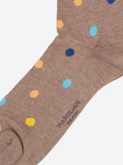 Best - Multicolour Dots Socks in Glaces Brown Socks