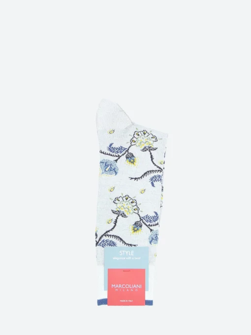 Clearance - Mumbai Flower Sock in Ice Grey Socks