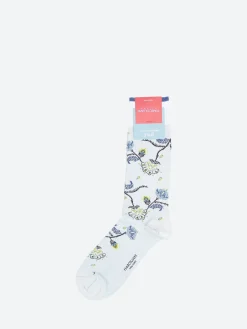 Clearance - Mumbai Flower Sock in Ice Grey Socks