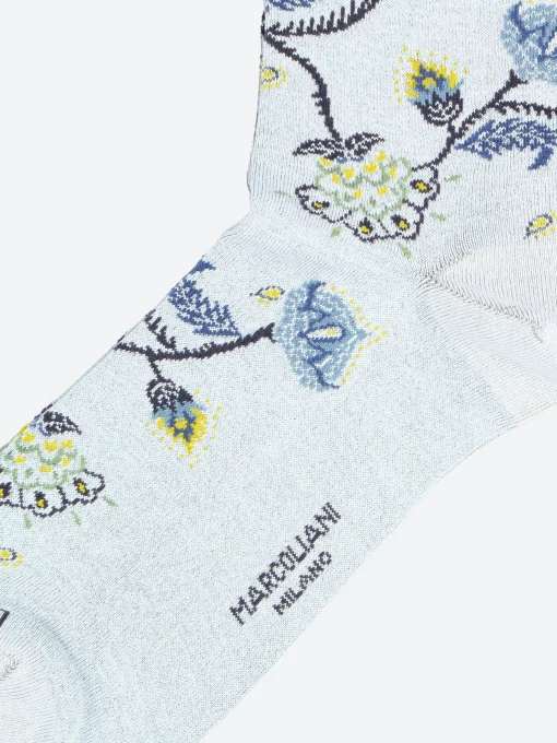 Clearance - Mumbai Flower Sock in Ice Grey Socks