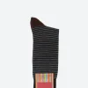 Online - Palio Stripe Sock in Black and Asphalt Socks