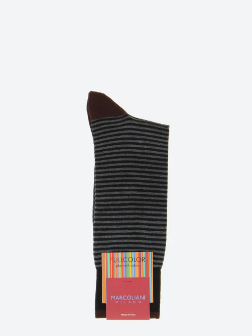 Online - Palio Stripe Sock in Black and Asphalt Socks
