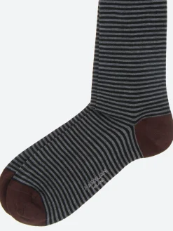 Online - Palio Stripe Sock in Black and Asphalt Socks