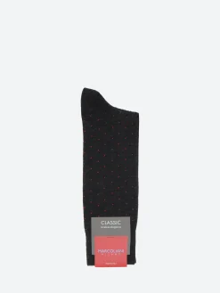 Fashion - Pin Dot Socks in Charcoal/Ginger Socks