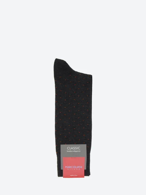 Fashion - Pin Dot Socks in Charcoal/Ginger Socks