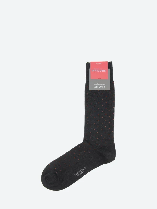 Fashion - Pin Dot Socks in Charcoal/Ginger Socks