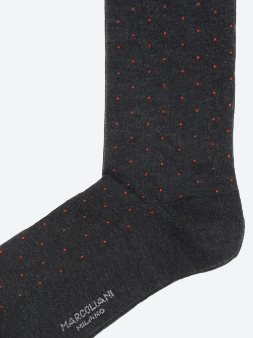 Fashion - Pin Dot Socks in Charcoal/Ginger Socks