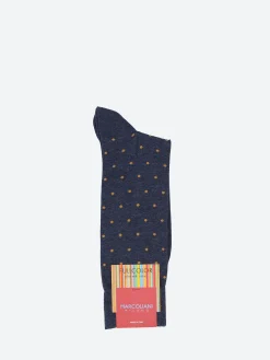 Discount - St. Tropez Polka Dot Socks in Dark Blue/Denim Socks