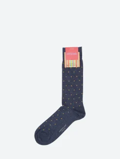 Discount - St. Tropez Polka Dot Socks in Dark Blue/Denim Socks