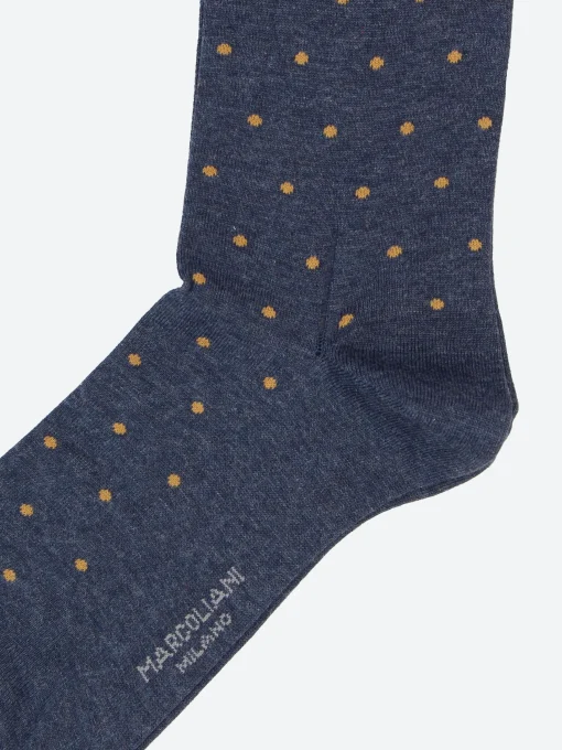 Discount - St. Tropez Polka Dot Socks in Dark Blue/Denim Socks