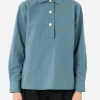Outlet - MHL Big Pocket Swing Shirt in Mineral Blue Women Tops & Blouses