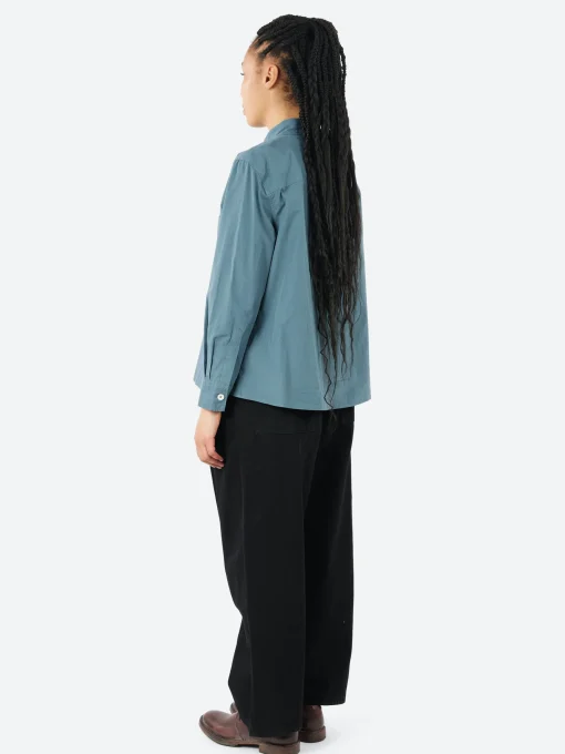 Outlet - MHL Big Pocket Swing Shirt in Mineral Blue Women Tops & Blouses