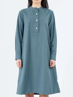 Fashion - MHL Collarless Swing Dress in Mineral Blue Women Dresses