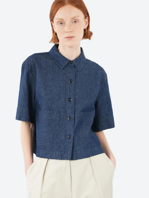Best - MHL Cropped Uniform Shirt in Women Tops & Blouses | Button-Ups