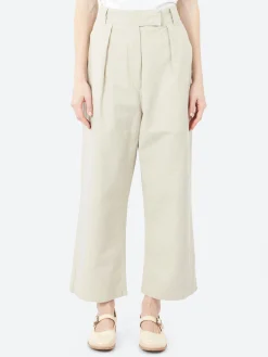 Clearance - MHL Pleated Crop Trousers in Pale Stone Women Pants | Overalls & Jumpsuits