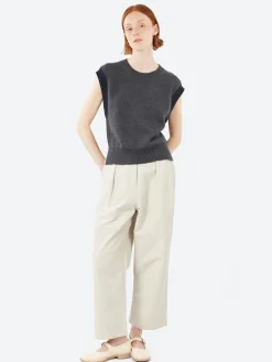 Clearance - MHL Pleated Crop Trousers in Pale Stone Women Pants | Overalls & Jumpsuits