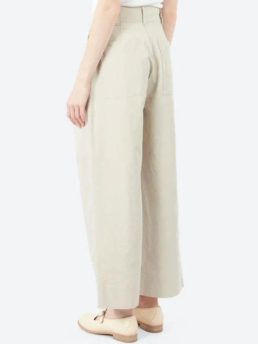 Clearance - MHL Pleated Crop Trousers in Pale Stone Women Pants | Overalls & Jumpsuits