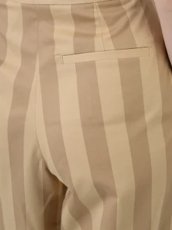 Clearance - Ajassa Linja Cotton Trousers in Beige/Brown Women Pants