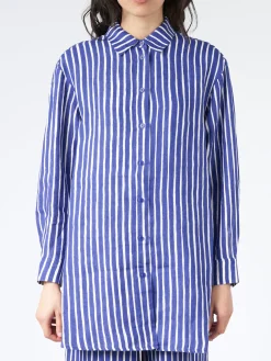Clearance - Akviferi Piccolo Shirt in Blue and Off White Women Tops & Blouses | Button-Ups