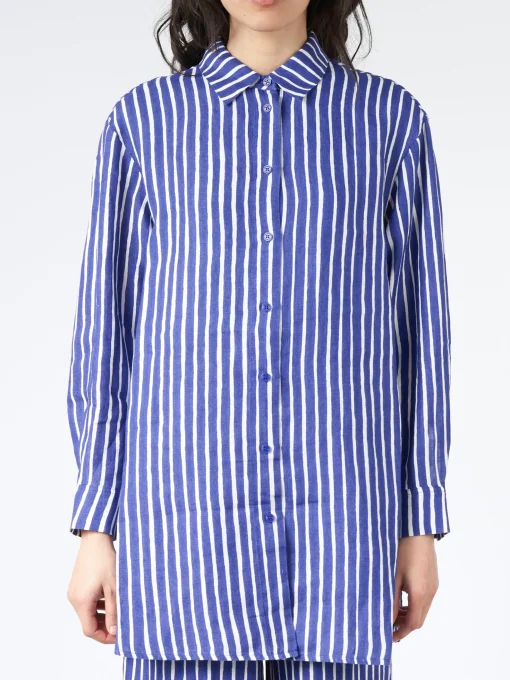Clearance - Akviferi Piccolo Shirt in Blue and Off White Women Tops & Blouses | Button-Ups