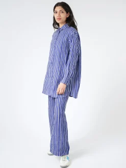 Clearance - Akviferi Piccolo Shirt in Blue and Off White Women Tops & Blouses | Button-Ups