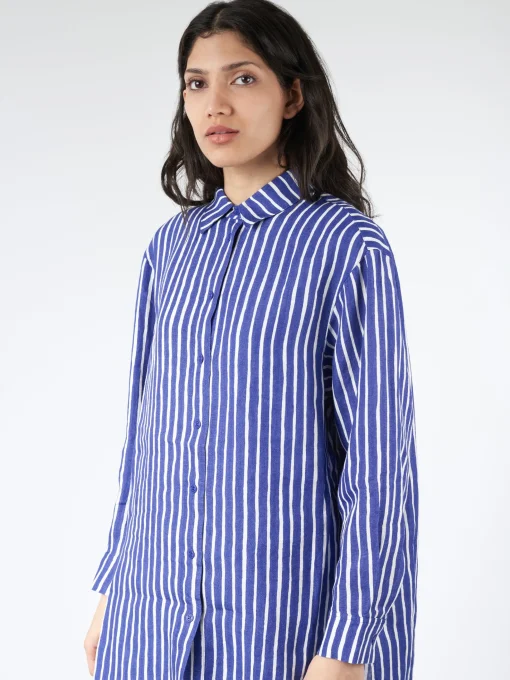 Clearance - Akviferi Piccolo Shirt in Blue and Off White Women Tops & Blouses | Button-Ups