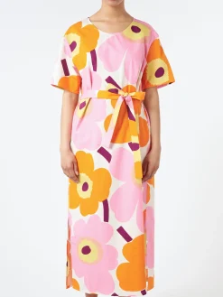 Discount - Kemut Unikko Dress in White, Orange and Pink Women Dresses