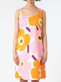 Online - Kestit Unikko Dress in White, Orange and Pink Women Dresses