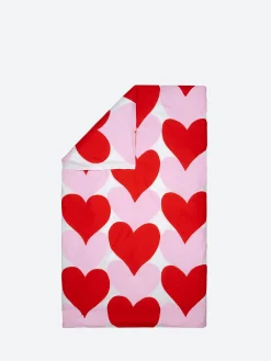 Discount - Sydämet Duvet Core in White, Pink and Red Homeware