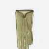 Hot - 4286 Shearling Short Gloves in Green Women Gloves | Belts