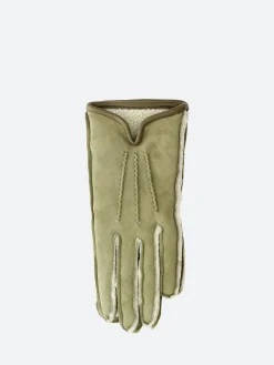 Hot - 4286 Shearling Short Gloves in Green Women Gloves | Belts