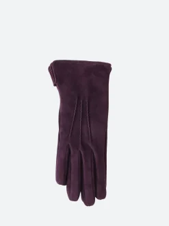 Sale - 4220 Suede Glove Cashmere Lined in Dark Purple Women Gloves | Belts