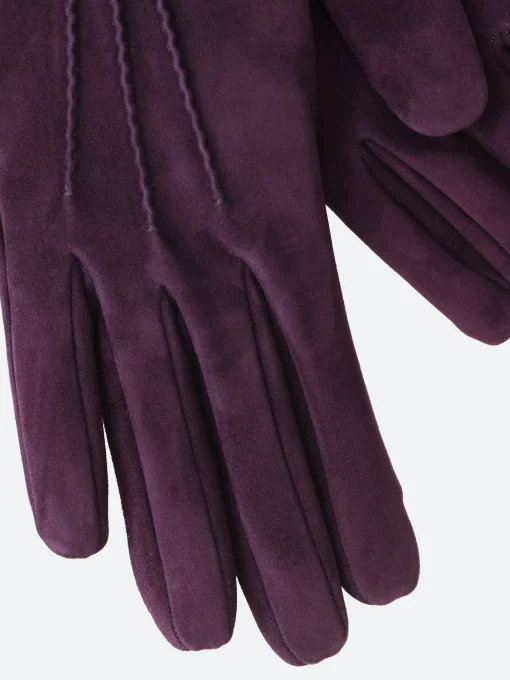 Sale - 4220 Suede Glove Cashmere Lined in Dark Purple Women Gloves | Belts