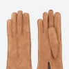 Clearance - 2035 Suede Short Gloves in Cognac Women Gloves | Belts