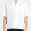 Discount - Bowling Shirt with Hidden Logo in Lily White Button-Ups